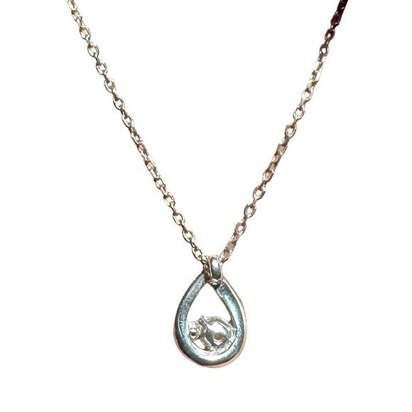 Sterling Silver & 4C Diamond Tear Drop Necklace & Pendant - Picture 6 of 8